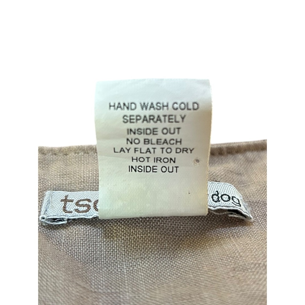 Two Star Dog Women's Linen Embroidered V Neck Sleeveless Dress Pockets Sz Medium - Picture 7 of 10